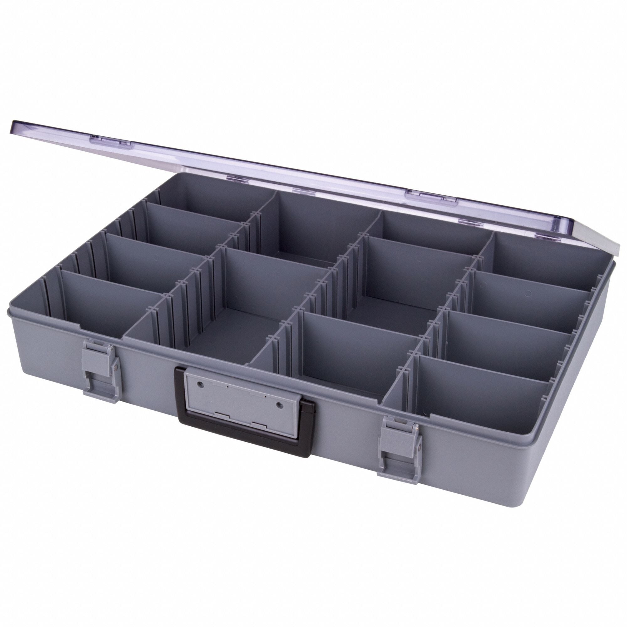 K4979 Comprt Bx Dbl Positive Locking Gray 3 in