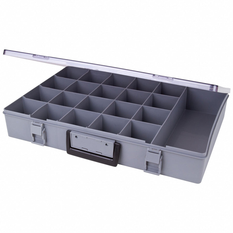 Comprt Bx Dbl Positive Locking Gray 3 in