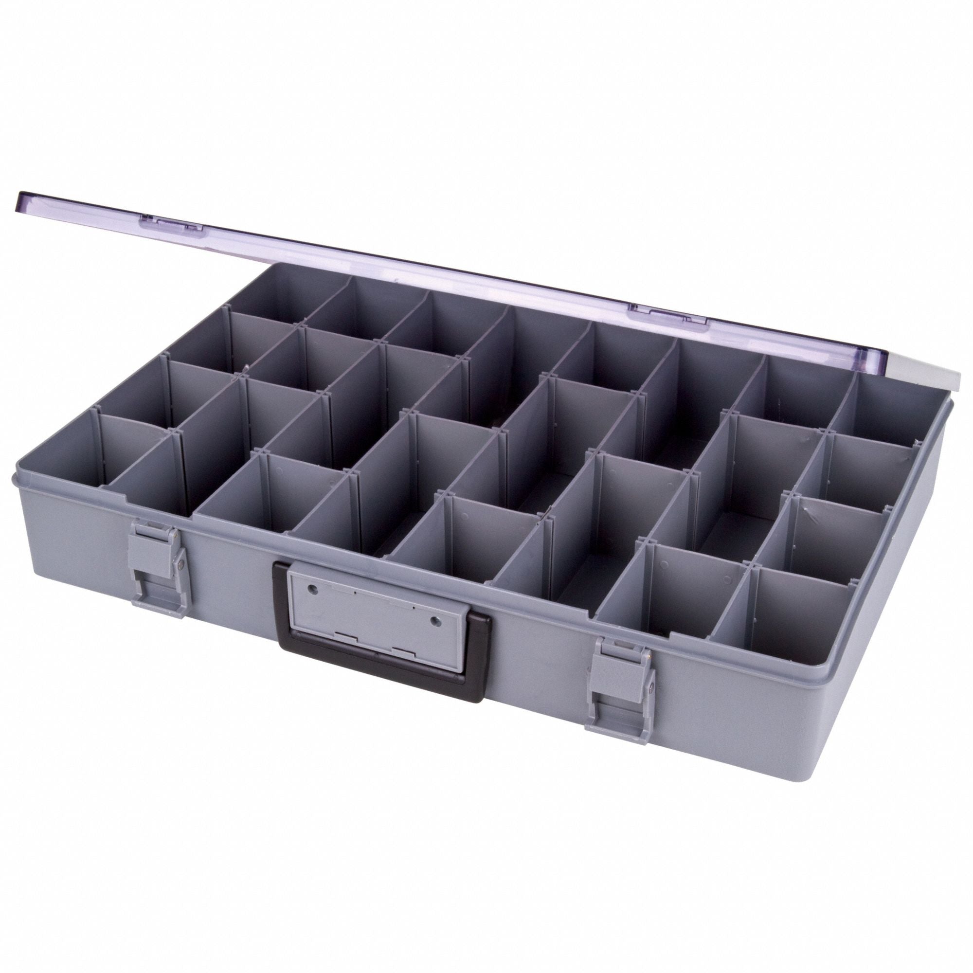 K4979 Comprt Bx Dbl Positive Locking Gray 3 in