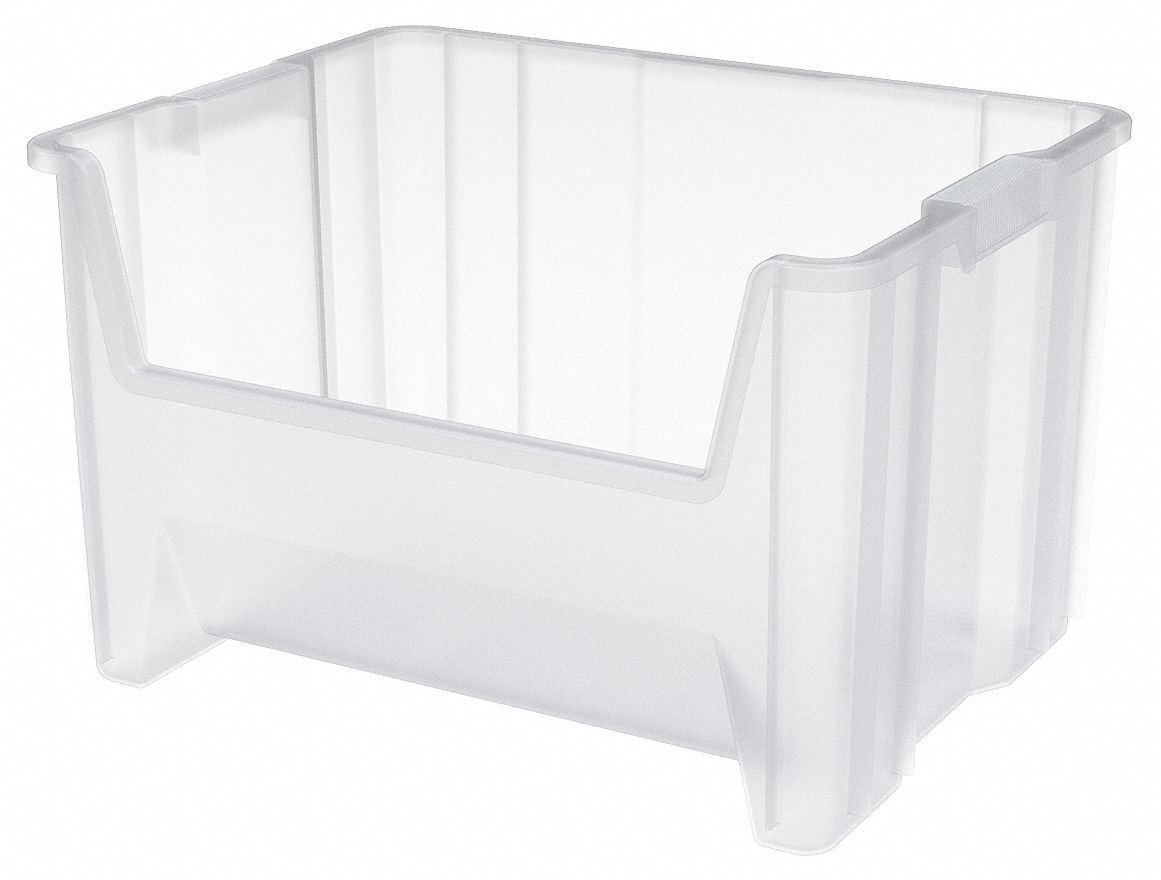 F8828 Stacking Bin Clear Plastic 12 7/16 in
