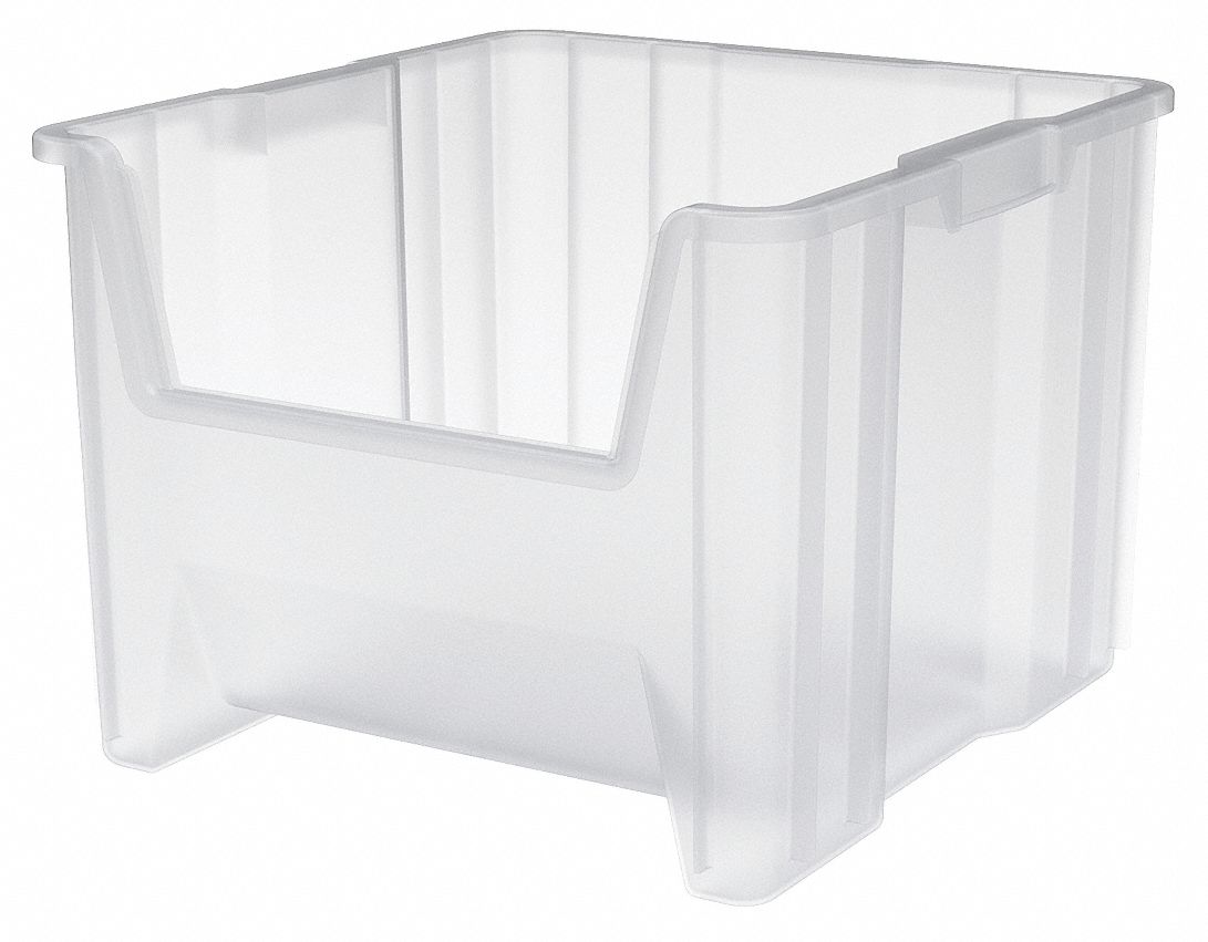 F8826 Stacking Bin Clear Plastic 12 1/2 in