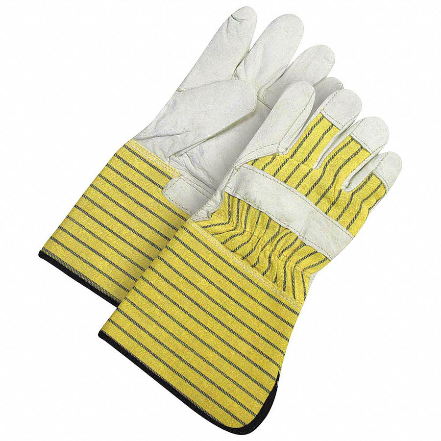 Leather Gloves Elastic Cuff L
