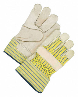 Leather Gloves Elastic Cuff L