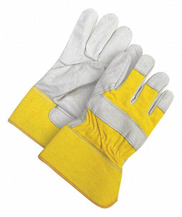 Leather Gloves Elastic Cuff L