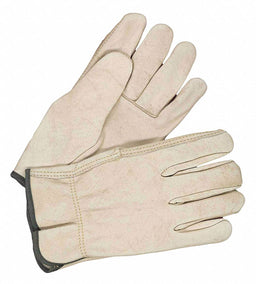 PR Leather Gloves Shirred Slip-On Cuff M