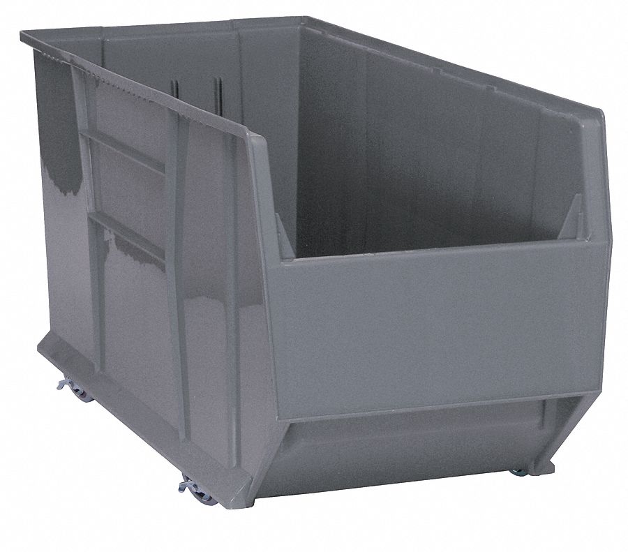 G7021 Mobile Bin Gray Polypropylene 17 1/2 in