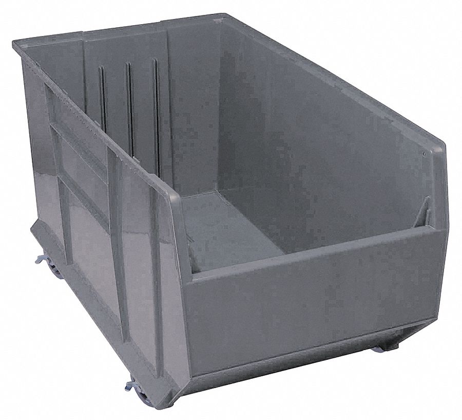 G7023 Mobile Bin Gray Polypropylene 17 1/2 in