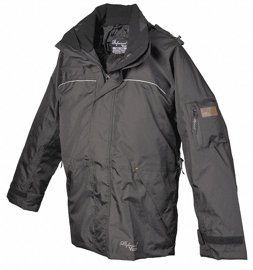 Breathable Rain Jacket Black 2XL