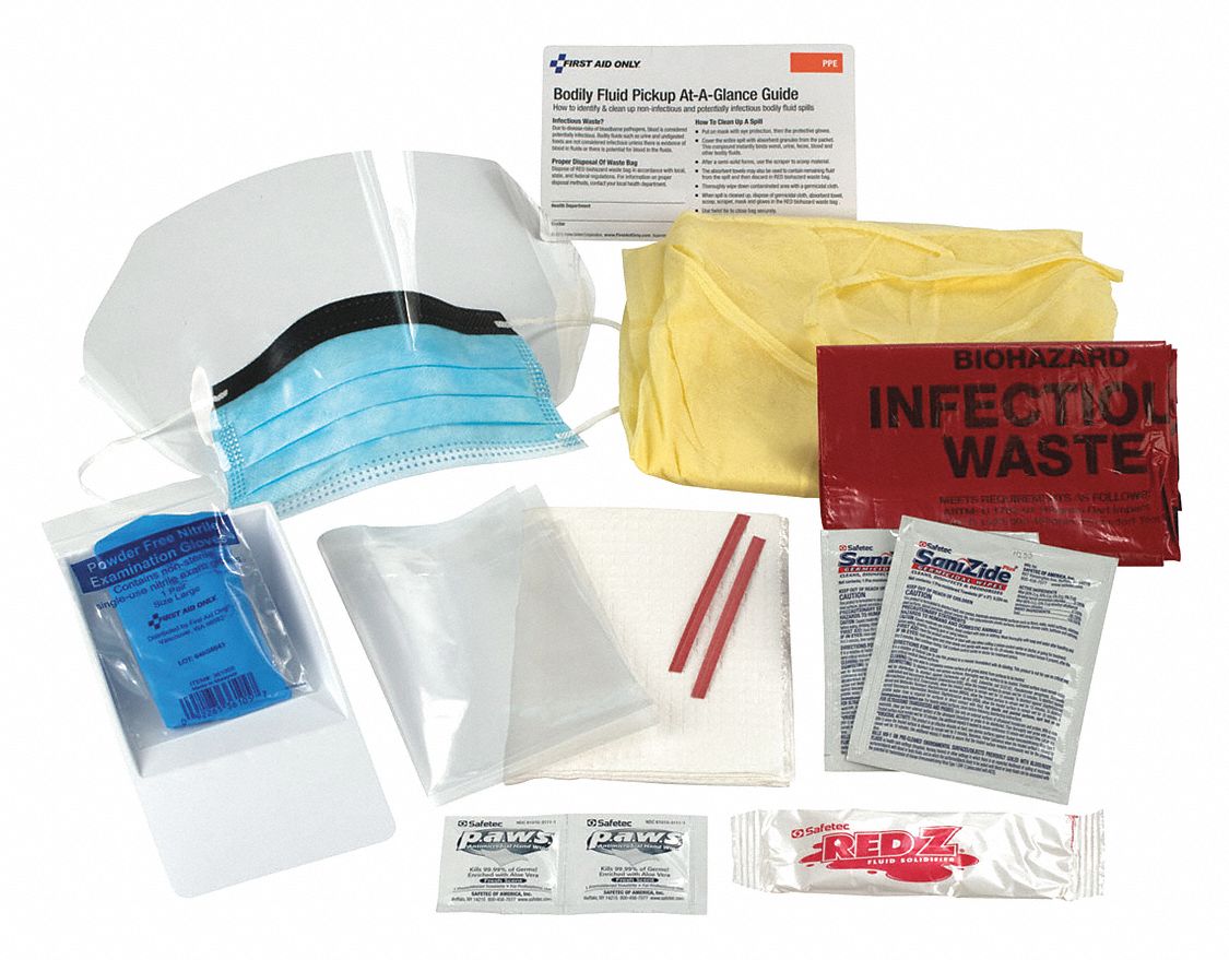 Biohazard Spill Kit Cardboard Tray White