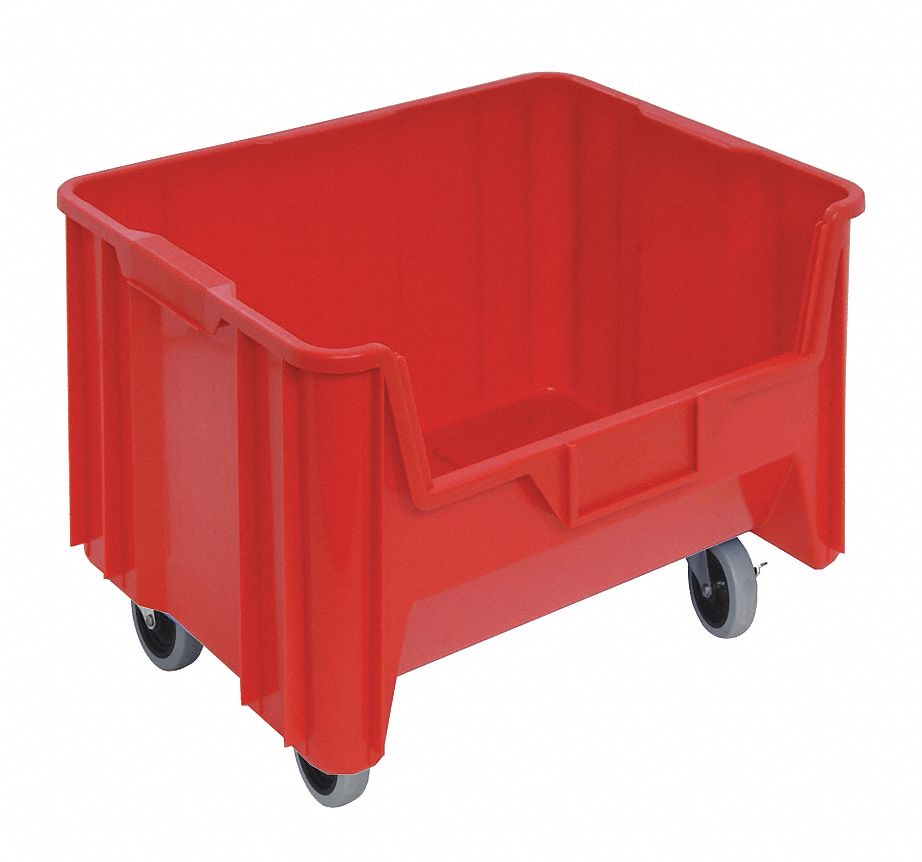 G2979 Mobile Bin Red Polyethylene 12 7/16 in