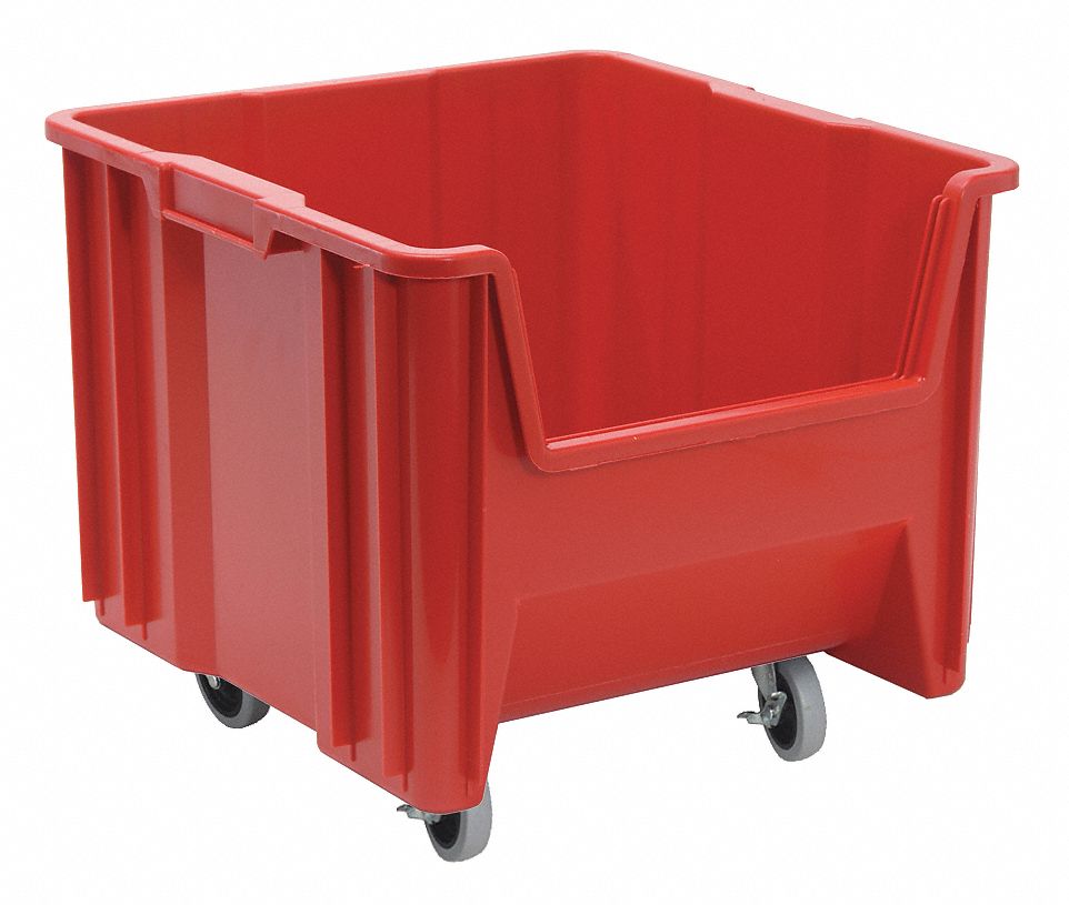 G2981 Mobile Bin Red Polyethylene 12 1/2 in