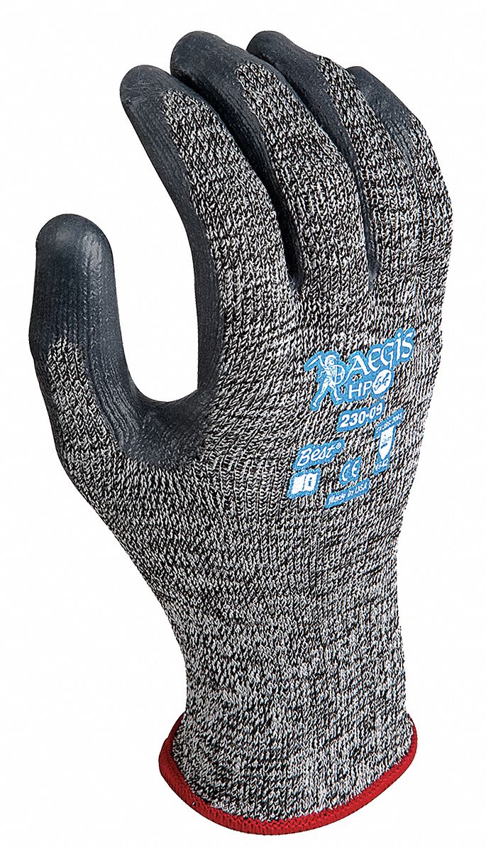 Coated Gloves Black White 9 PR