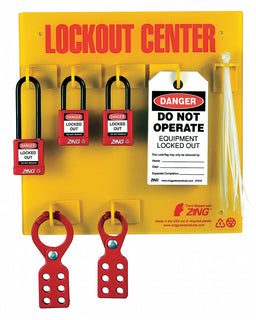 Lockout Station Filled 3 Padlocks