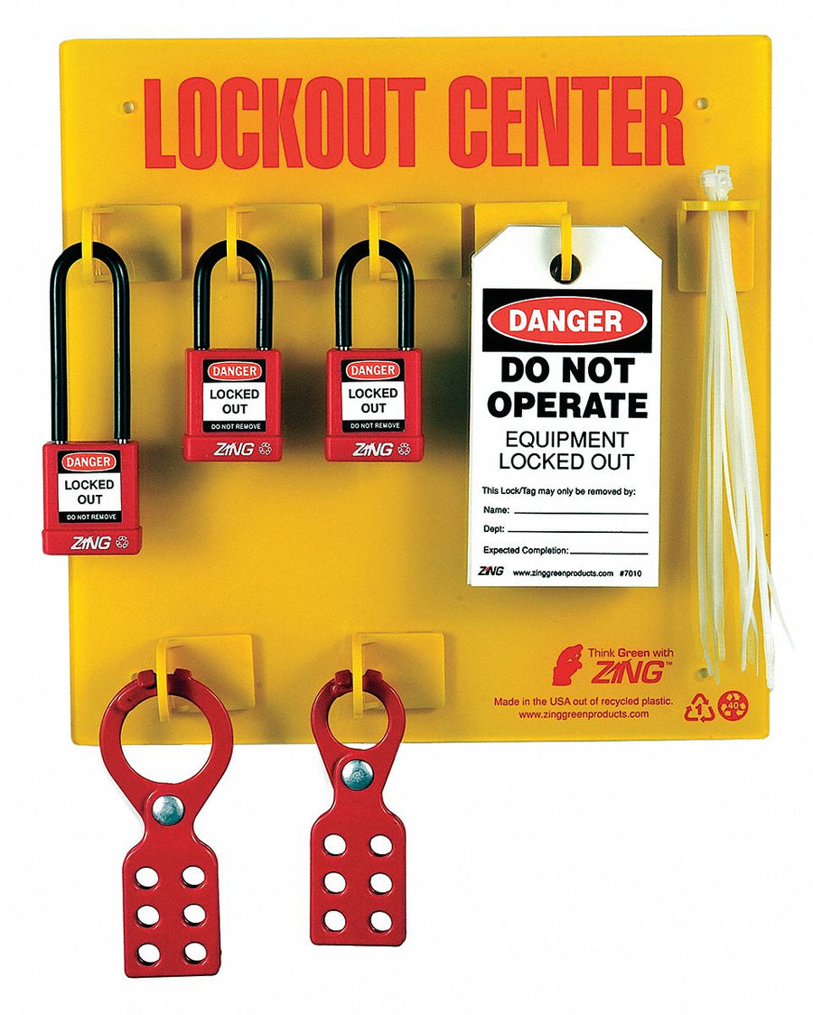 Lockout Station Filled 3 Padlocks