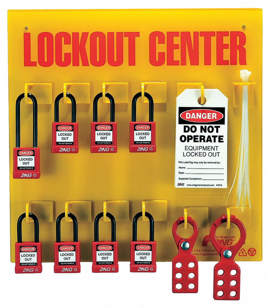 Lockout Station Filled 8 Padlocks