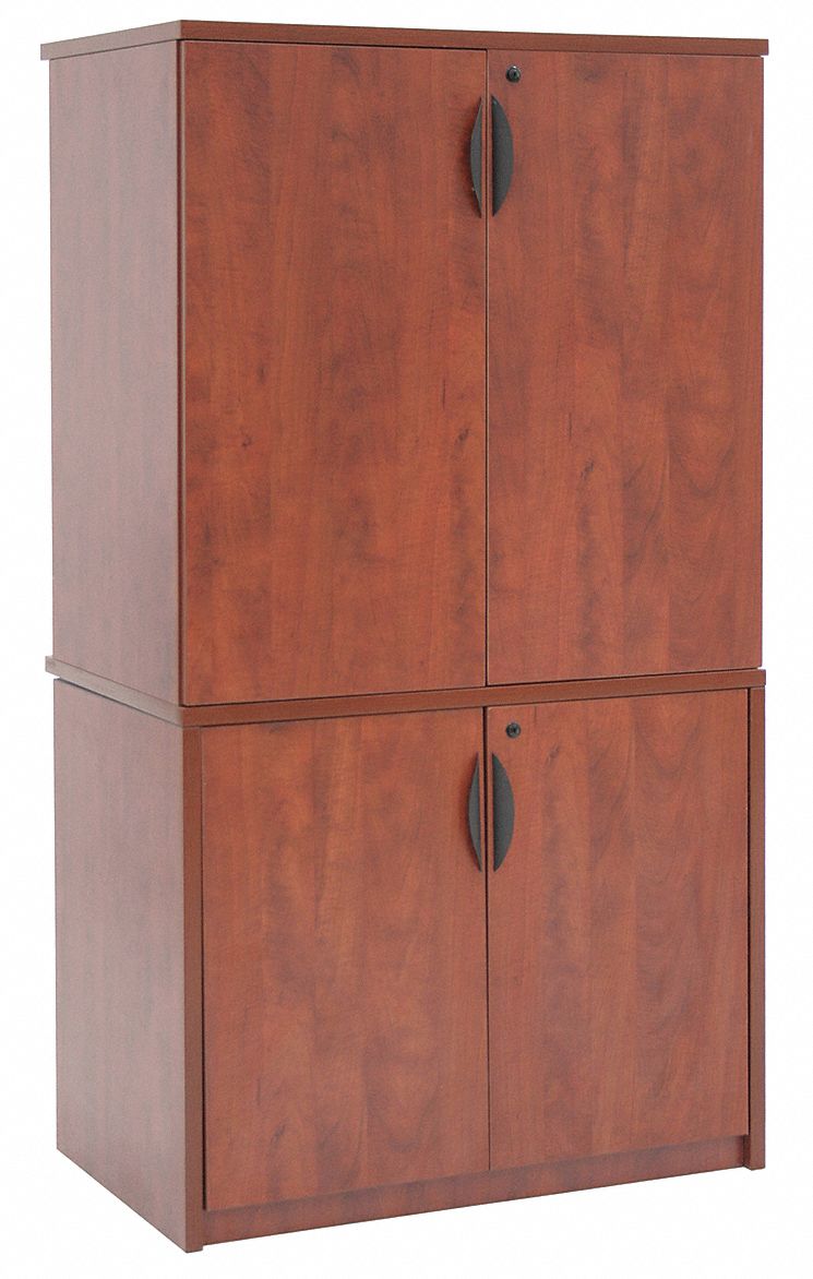 Double Stack Storage Cabinet 65 H Cherry
