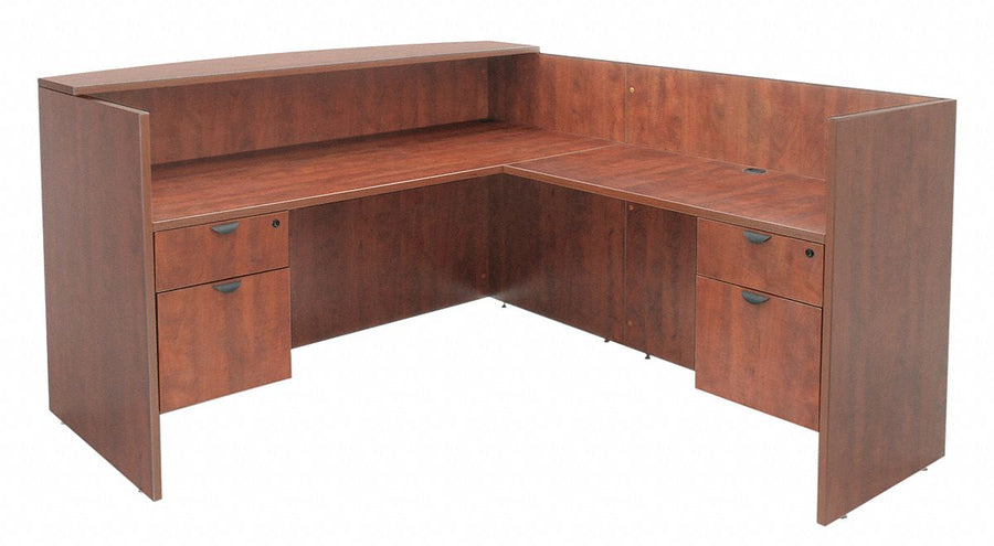 L-Shape Reception Desk 42 in H Cherry
