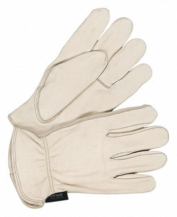 Leather Gloves Shirred Slip-On Cuff L