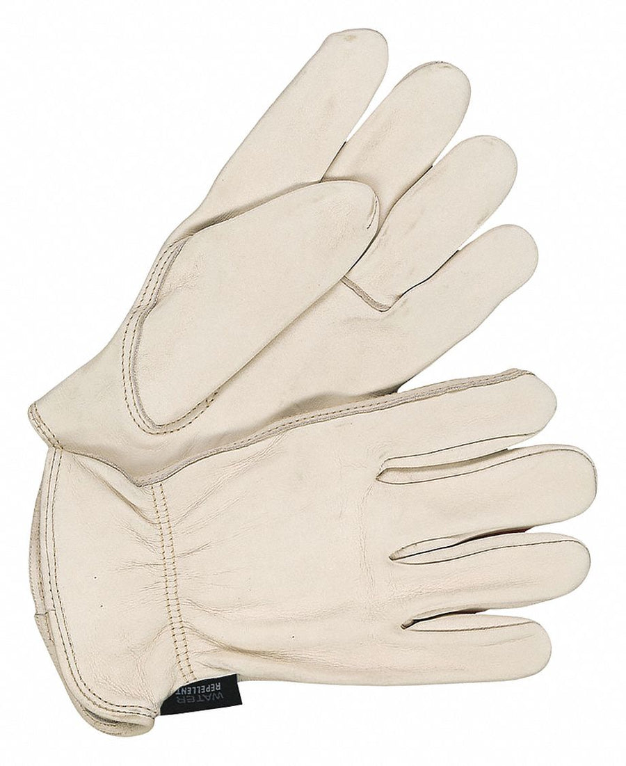 Leather Gloves Shirred Slip-On Cuff S
