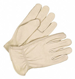Leather Gloves Shirred Slip-On Cuff S