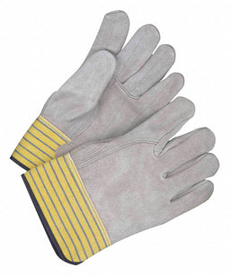 Leather Gloves Elastic Cuff L