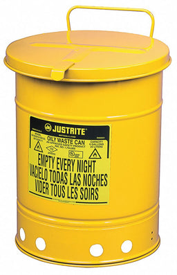 K8549 Oily Waste Can 14 gal Steel Yellow