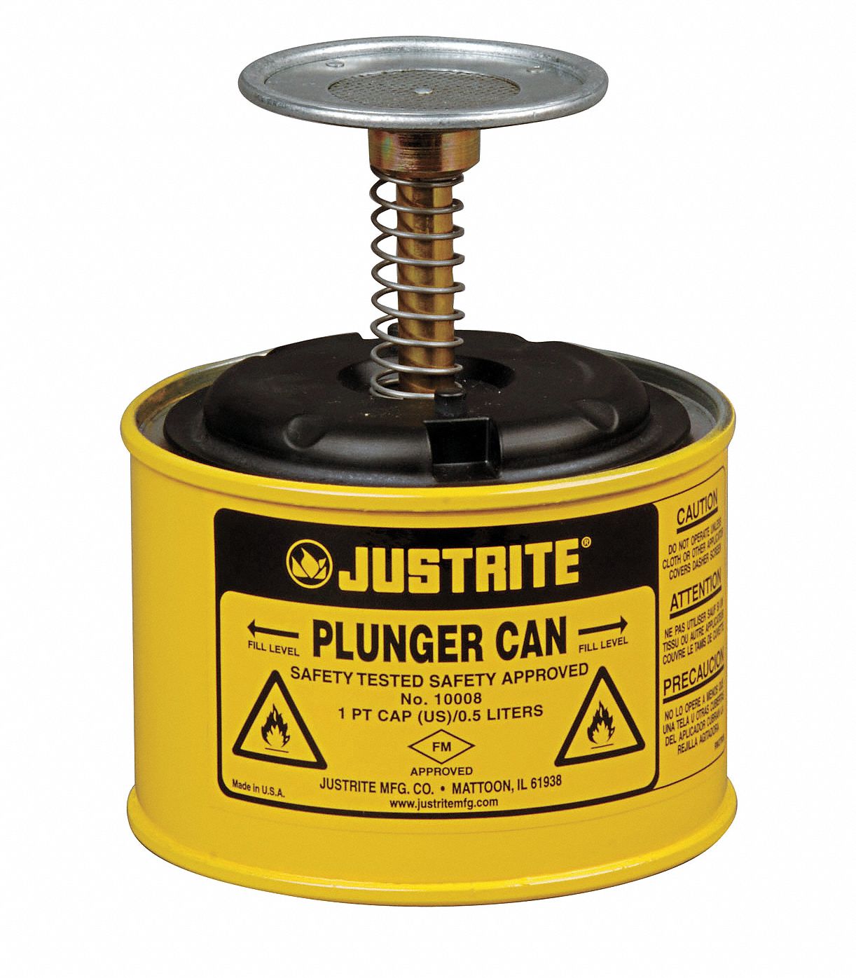 Plunger Can 1 pt. Steel Yellow