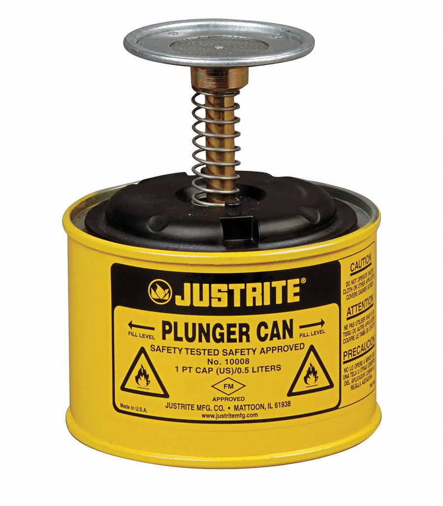 Plunger Can 1 pt. Steel Yellow