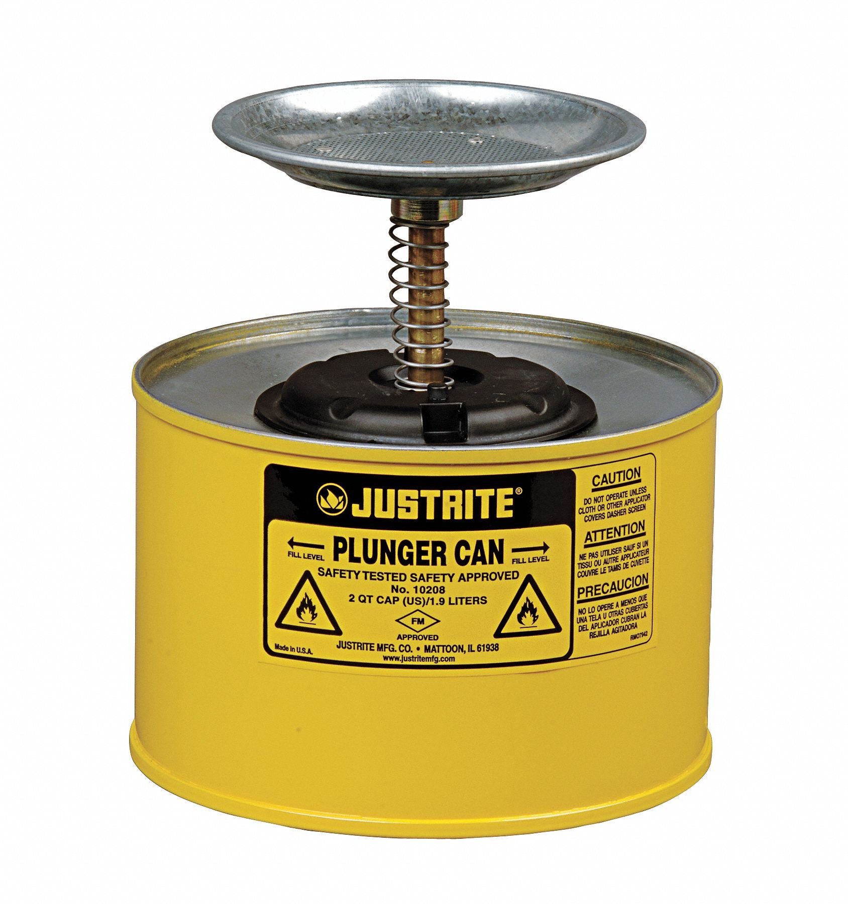 Plunger Can 1/2 gal Steel Yellow