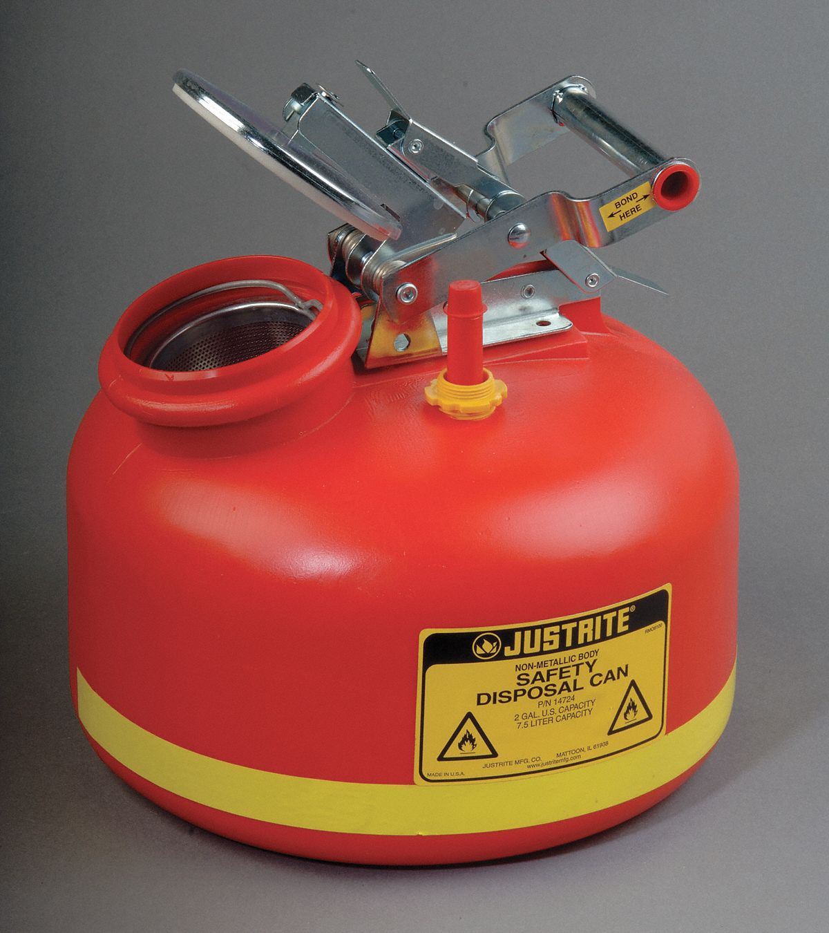 Disposal Can 2 gal Red Polyethylene