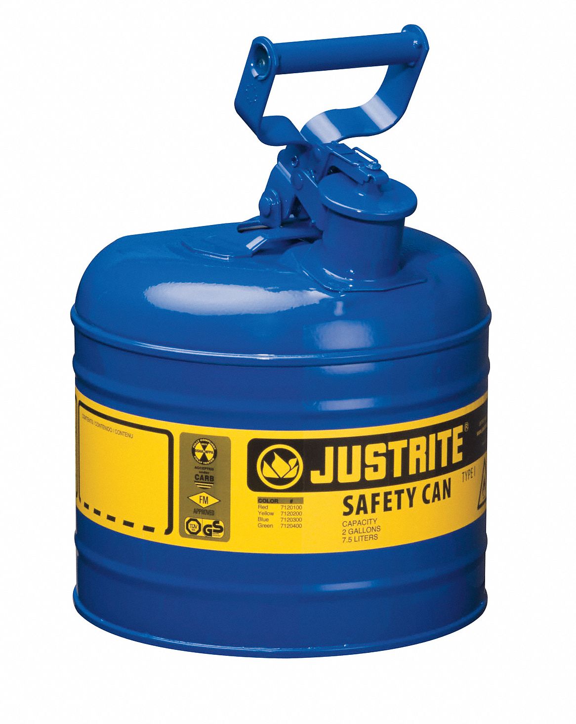 Type I Safety Can 2 gal Blue 13-3/4In H