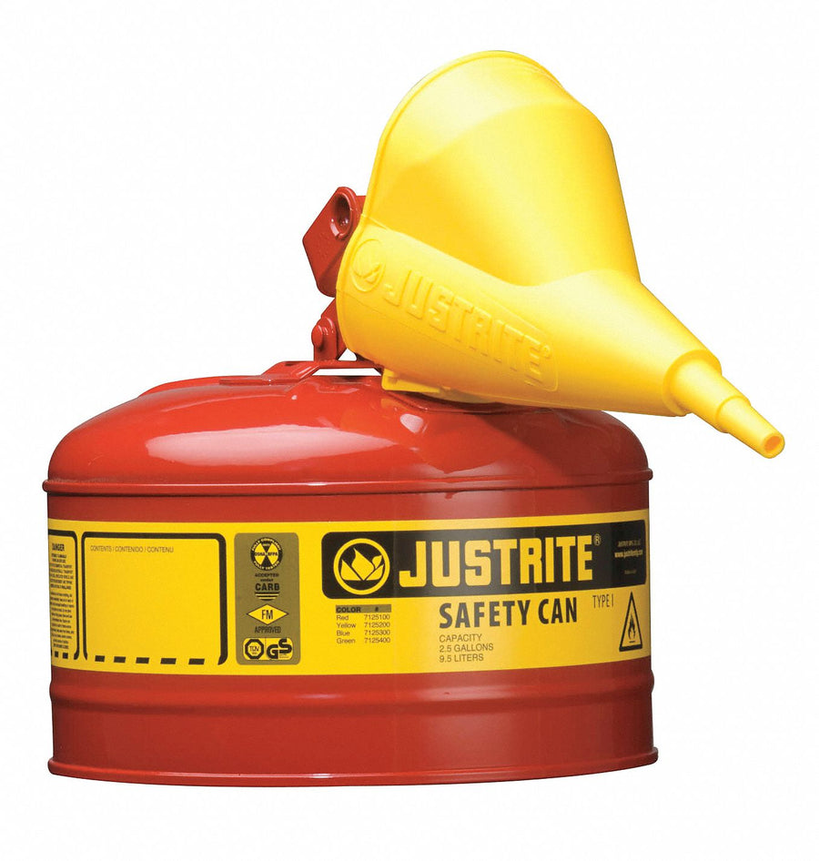 Type I Safety Can 2.5 gal Red 11-1/2In H