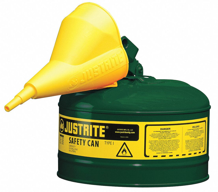Type I Safety Can 2.5 gal Green 11.5In H