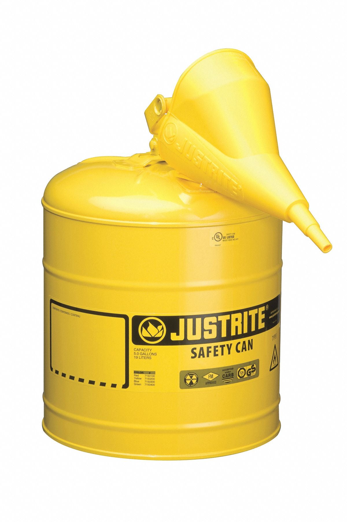 Type I Safety Can 5 gal Ylw 16-7/8In H