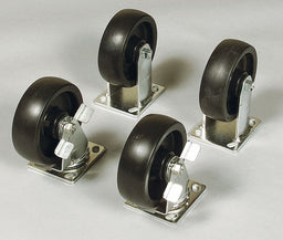 CasterSet 6in-Dia Black 2 600lb 1PK