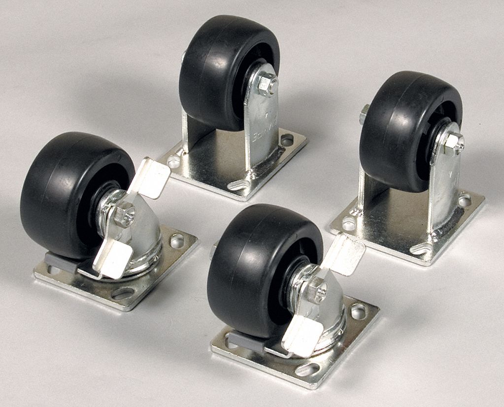 CasterSet 4in-Dia Black 1 600lb 1PK