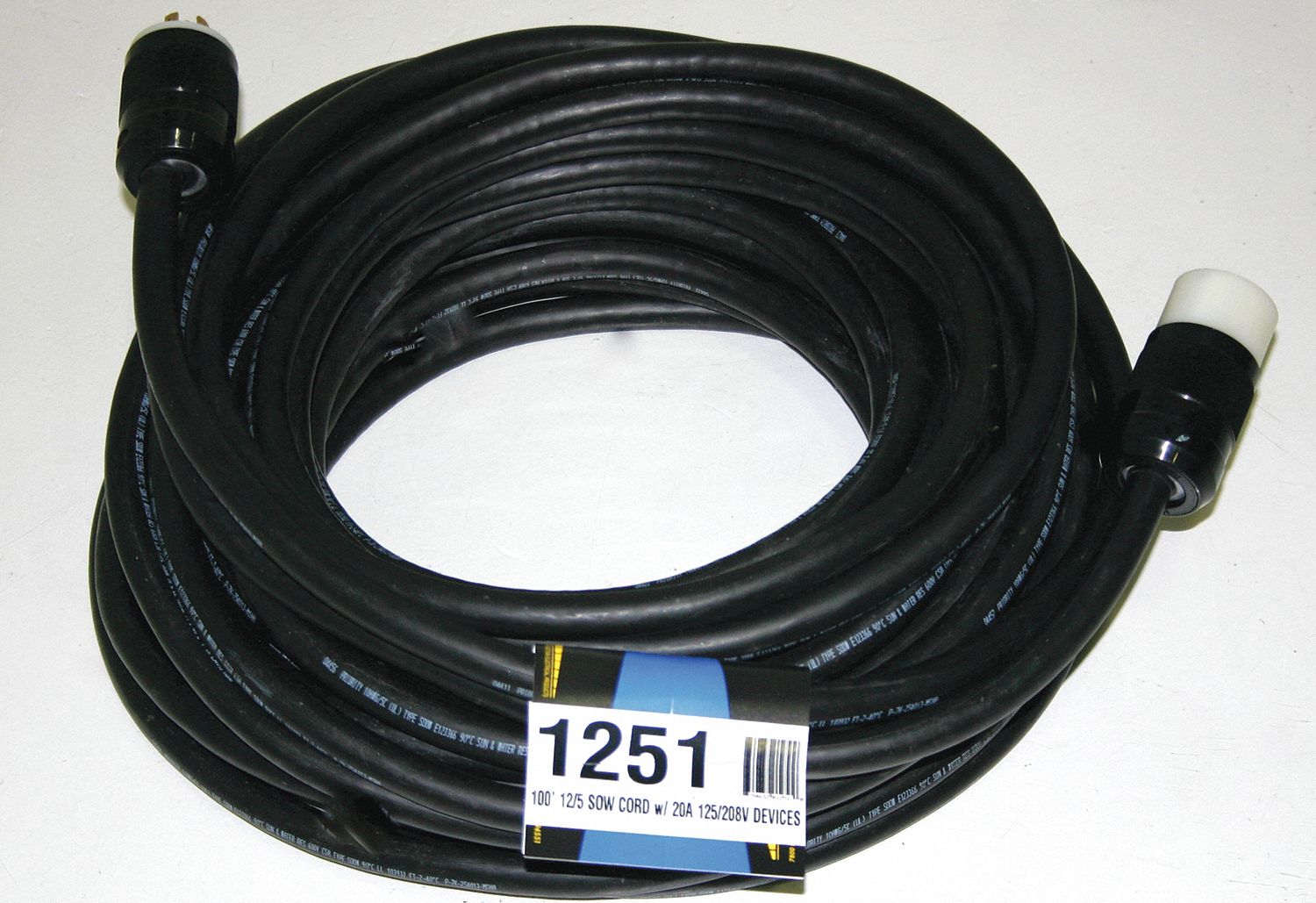 Extension Cord 100ft 12Ga 20A SOW Blk