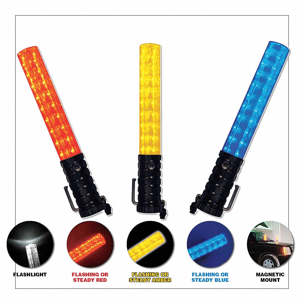 K7728 LED 3-Stage Safety Baton Amber/Clear Tip