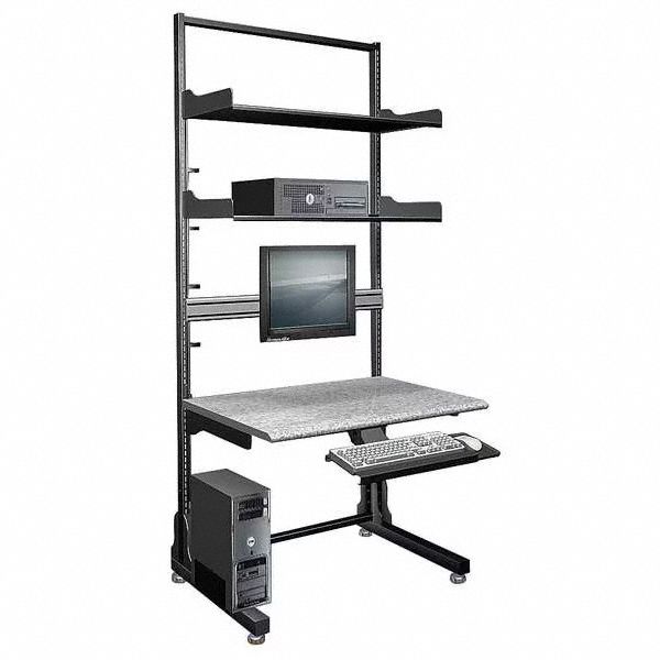Computer Workstation 87 in H Black/Gray