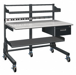 Medical Workstation 49 in H Black/Gray