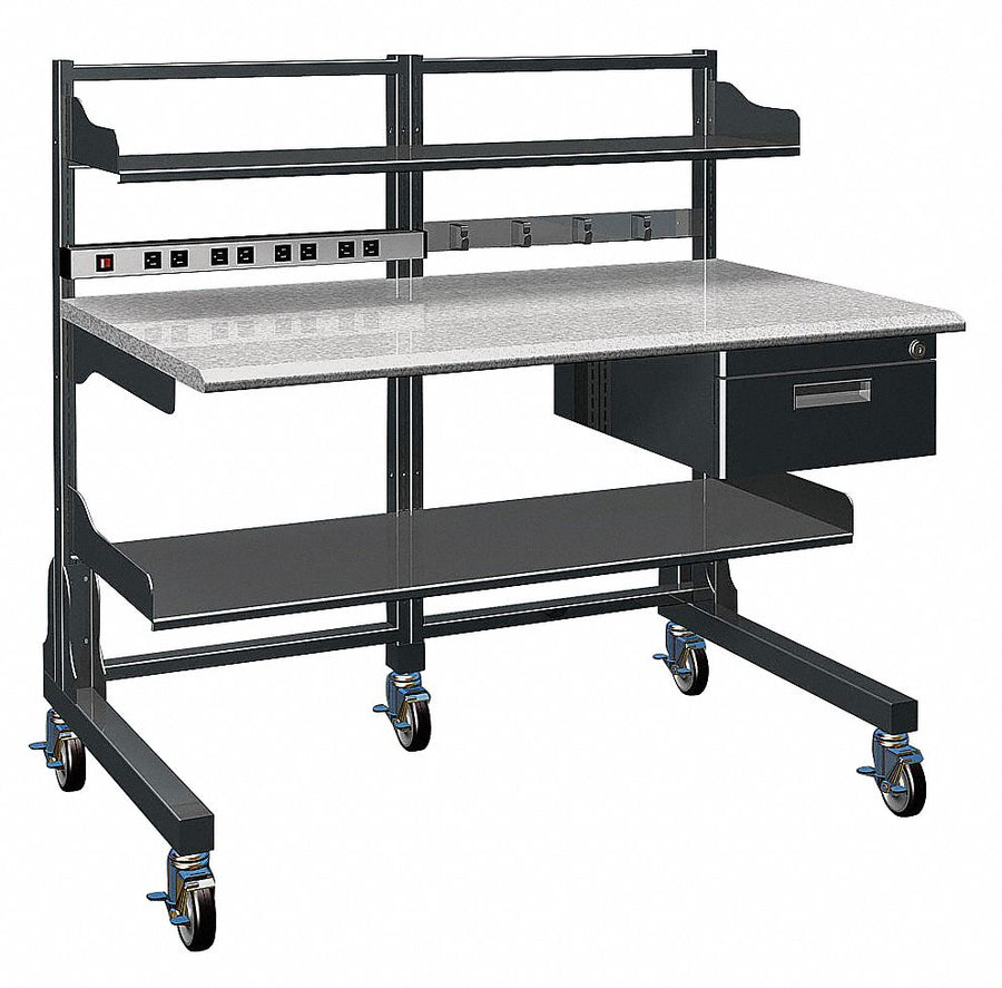 Medical Workstation 49 in H Black/Gray