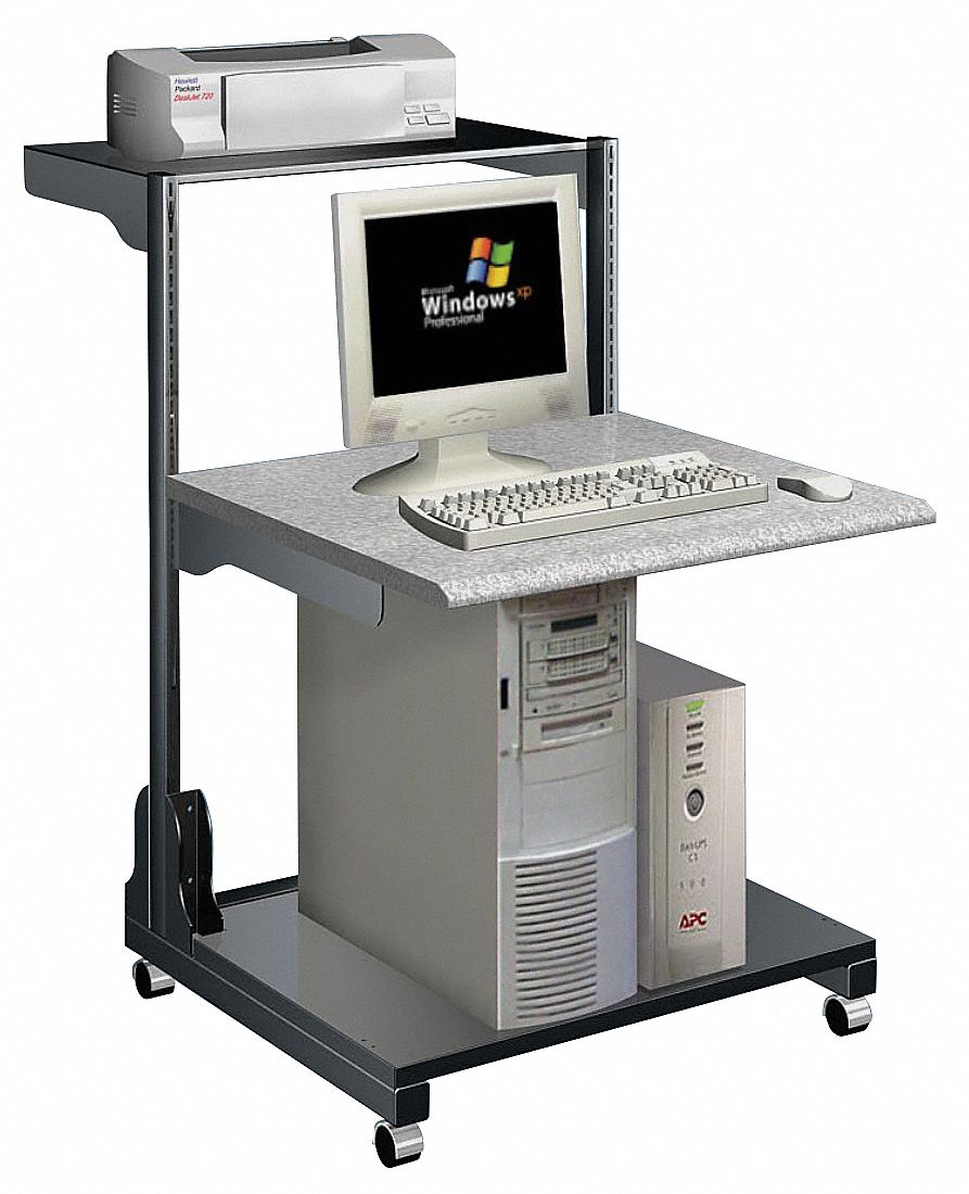 Medical Workstation 42 in H Black/Gray