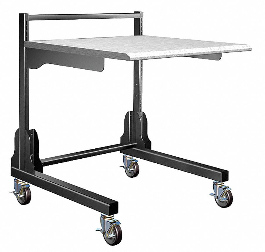 Medical Workstation 37 in H Black/Gray