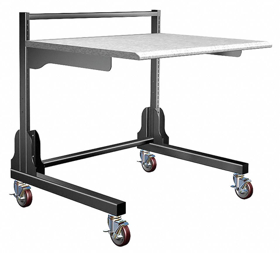 Medical Workstation 37 in H Black/Gray