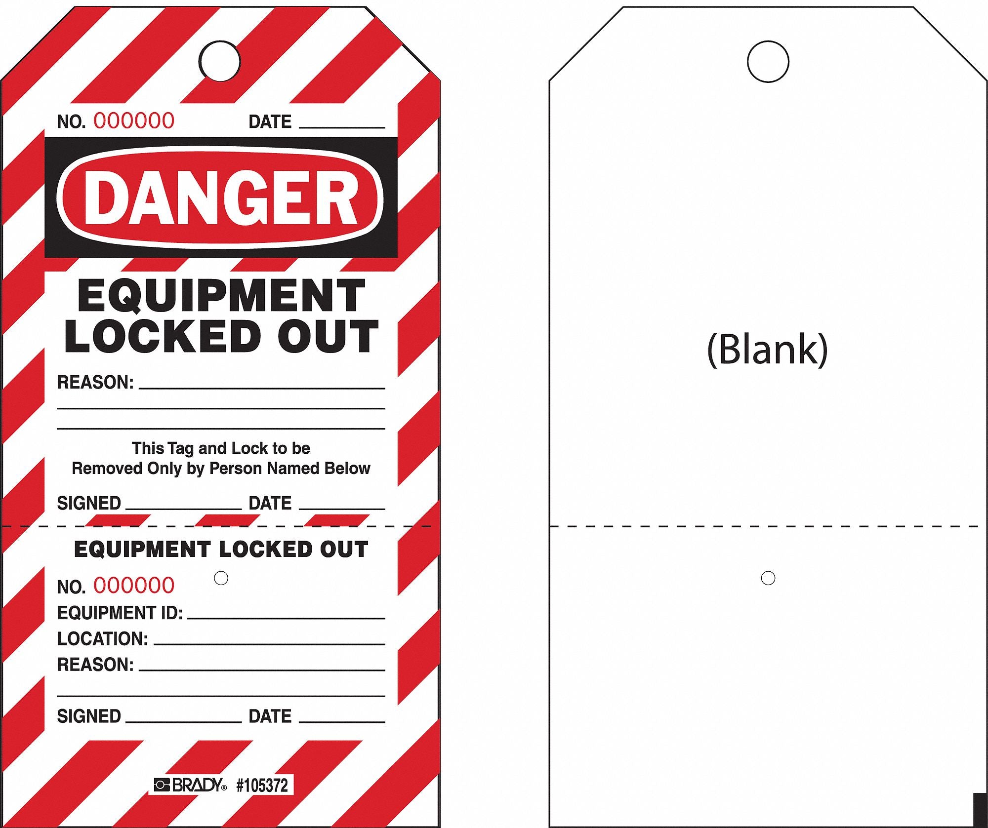 Danger Tag 7-1/2 x 4 In Rld Brs PK25