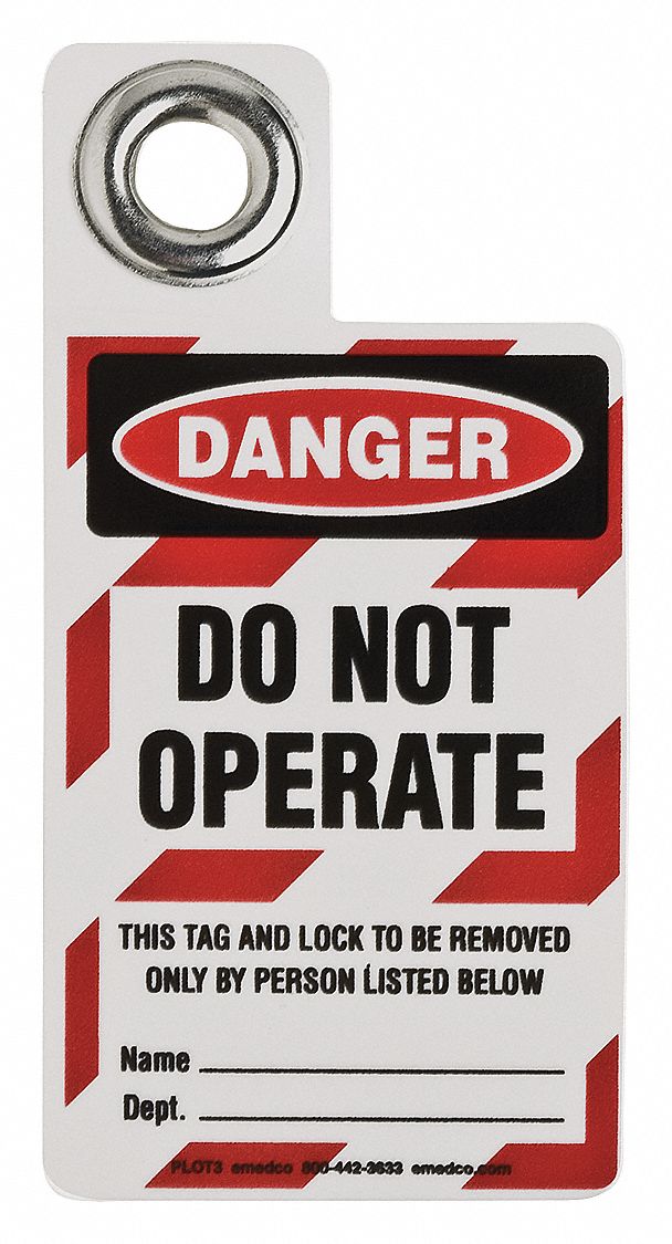 Danger Tag 3 x 2 In Bk and R/Wht Met
