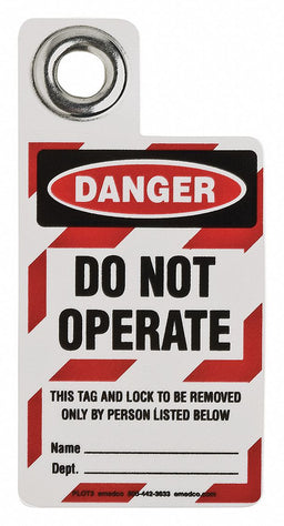 Danger Tag 3 x 2 In Bk and R/Wht Met