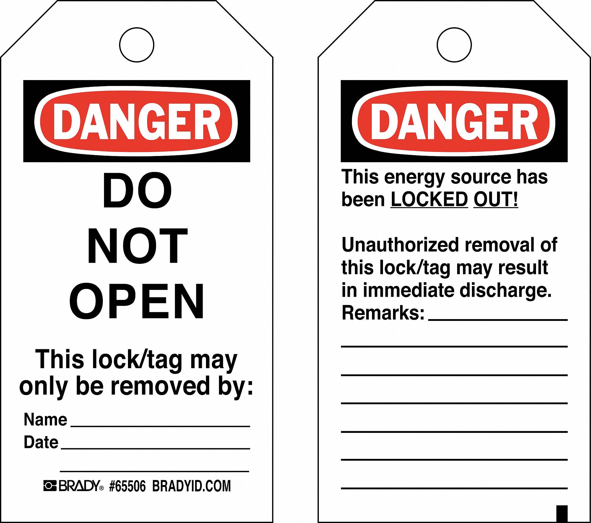 Danger Tag 5-3/4 x 3 In Cardstock PK25
