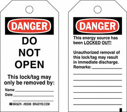 Danger Tag 5-3/4 x 3 In Cardstock PK25