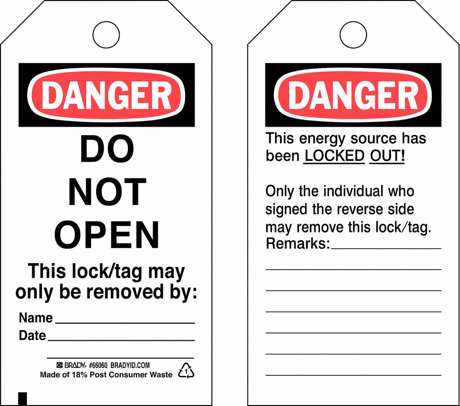 Danger Tag 5-1/2 x 3 In Hd Polyest PK25
